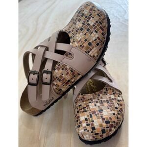 Papillio Birkenstock Tabora Mosaic Tile Sandals 41 Boho Cottagecore Comfort